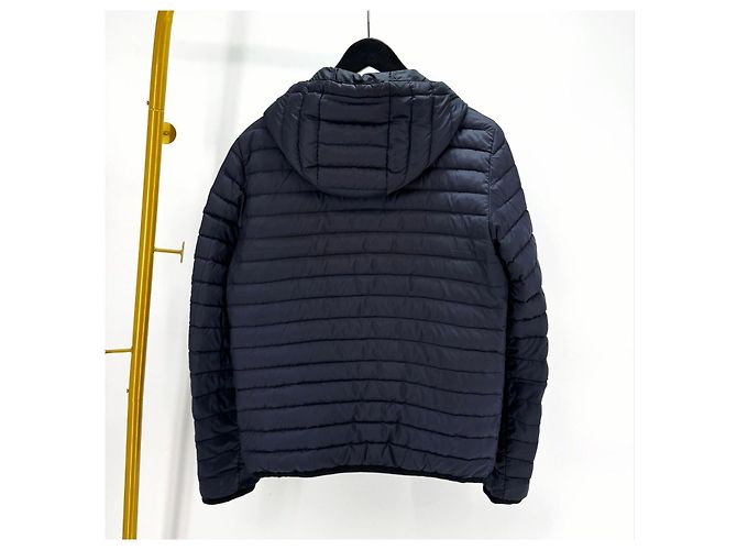Prada Giacca imbottita leggera con cappuccio blu navy da uomo - vista 6
