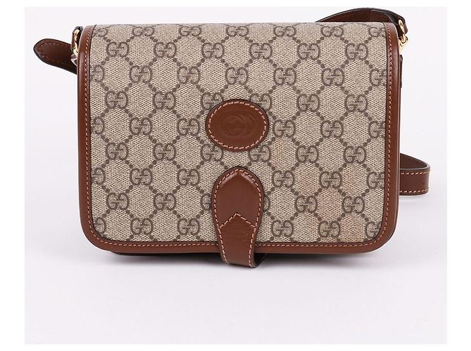 Gucci GG Supreme Interlocking Schultertasche Braun - Ansicht 2