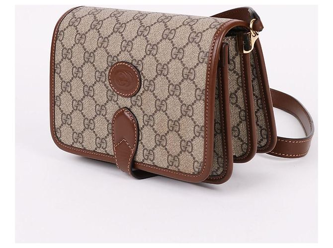 Gucci GG Supreme Interlocking Schultertasche Braun - Ansicht 4
