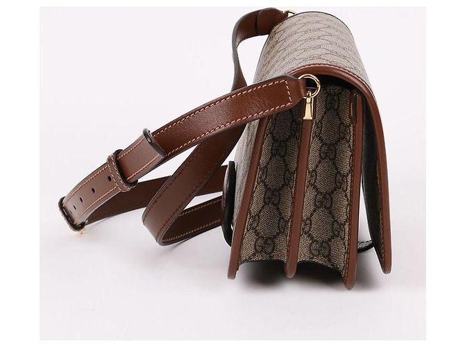 Gucci GG Supreme Interlocking Schultertasche Braun - Ansicht 5
