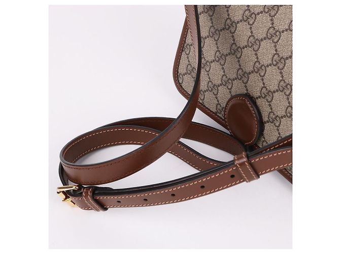 Gucci GG Supreme Interlocking Schultertasche Braun - Ansicht 7