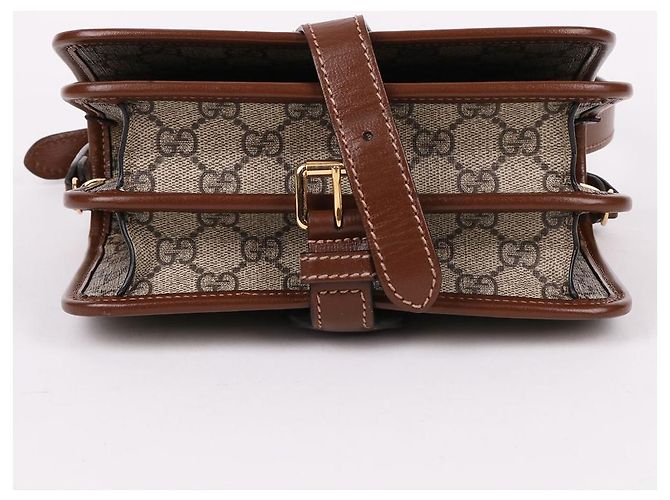 Gucci GG Supreme Interlocking Schultertasche Braun - Ansicht 8