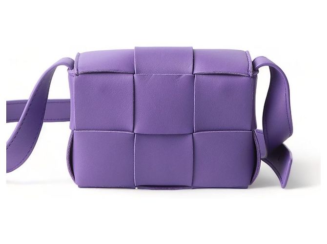 Bottega Veneta Intrecciato Mini Candy Cassette Porpora - vista 3