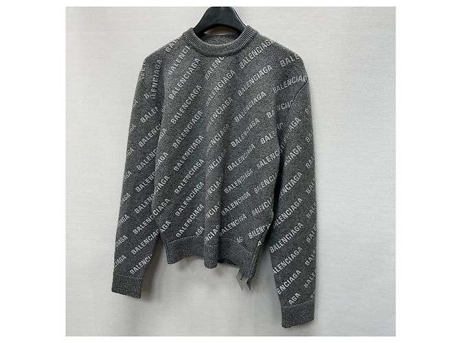 Balenciaga Strick mit Mini-Allover-Logo Schwarz - Ansicht 4