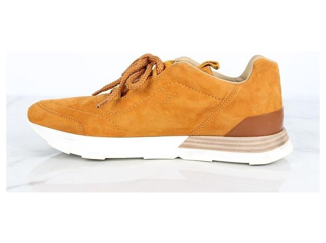 Hermès Sneakers Suede Drive Gold Marrone - vista 8