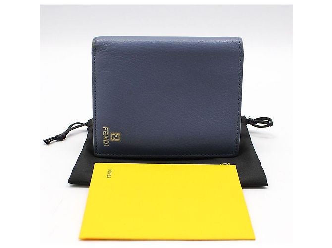 Fendi Blauer Bifold-Geldbeutel aus Leder - Ansicht 2