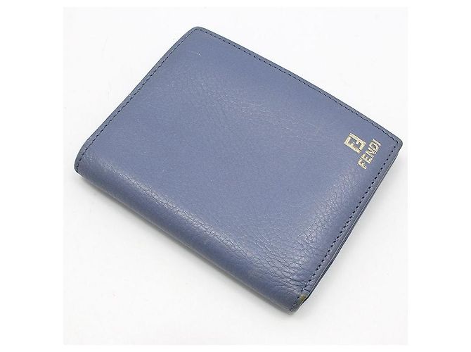 Fendi Blauer Bifold-Geldbeutel aus Leder - Ansicht 3