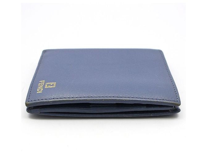 Fendi Blauer Bifold-Geldbeutel aus Leder - Ansicht 5