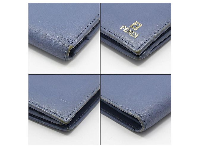 Fendi Blauer Bifold-Geldbeutel aus Leder - Ansicht 9