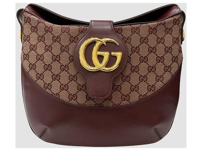Gucci Borsa a Spalla Ally GG Medium Bordeaux Rosso - vista 2