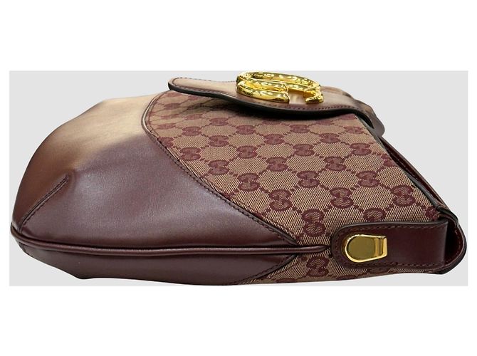 Gucci Borsa a Spalla Ally GG Medium Bordeaux Rosso - vista 5