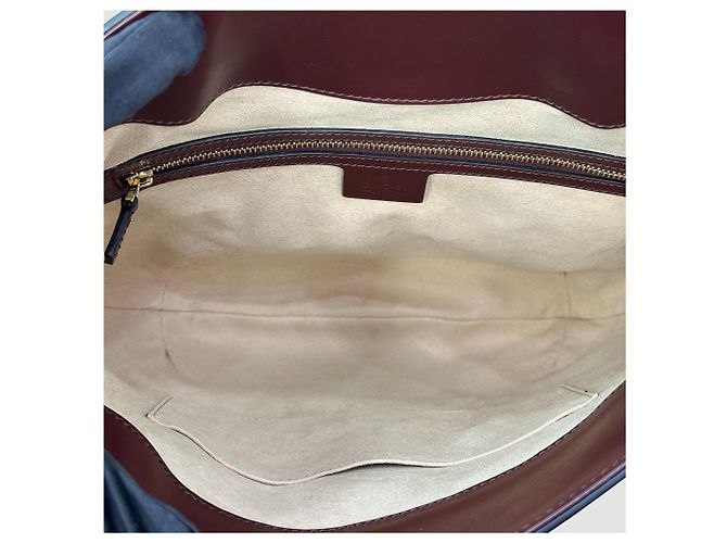 Gucci Borsa a Spalla Ally GG Medium Bordeaux Rosso - vista 6