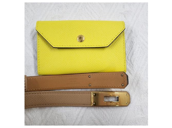 Hermès Cinturón Kelly Pocket Eteop para mujer con hebilla dorada Naranja - vista 10