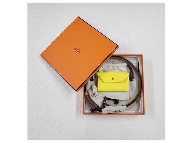 Hermès Cinturón Kelly Pocket Eteop para mujer con hebilla dorada Naranja - vista 11