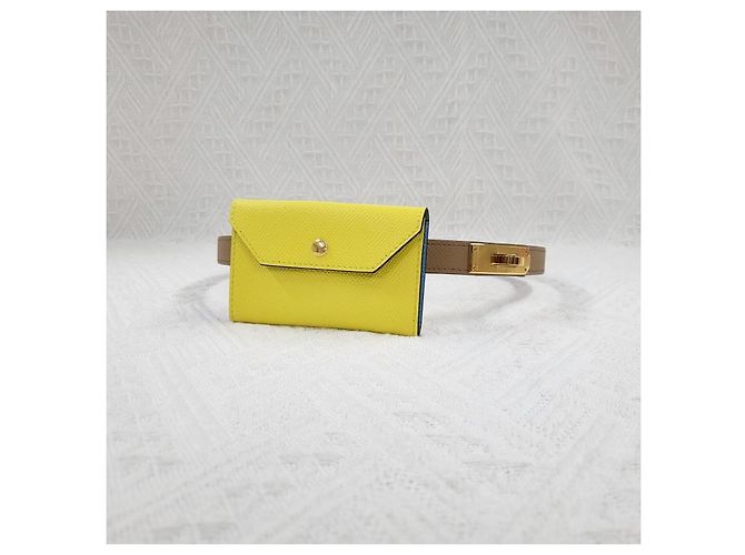 Hermès Cinturón Kelly Pocket Eteop para mujer con hebilla dorada Naranja - vista 3