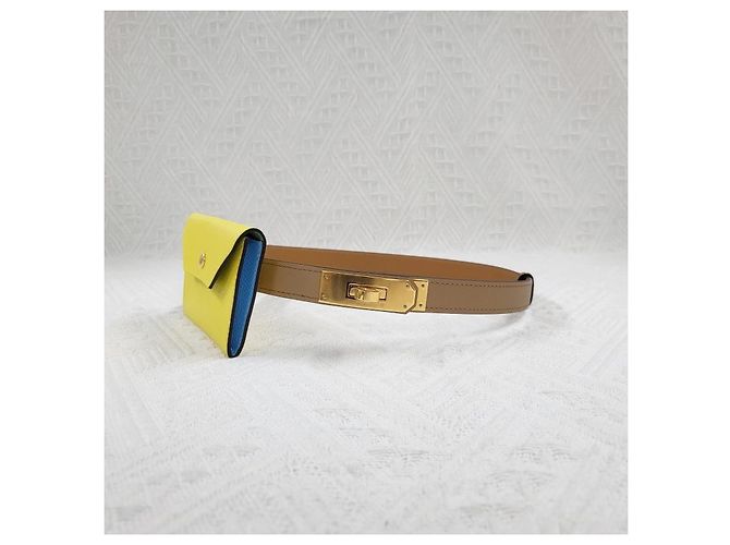 Hermès Cinturón Kelly Pocket Eteop para mujer con hebilla dorada Naranja - vista 6