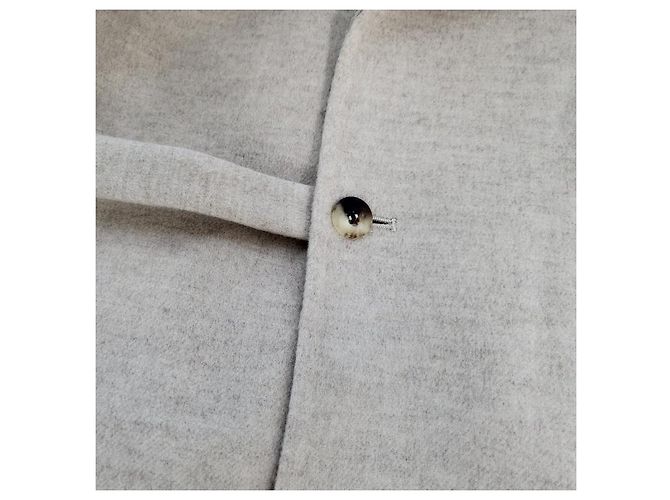 Hermès Abrigo de cachemira para mujer Beige Castaño - vista 9