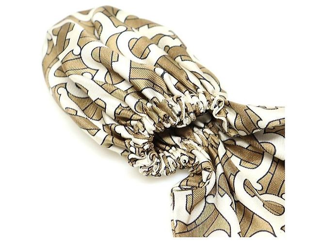 Burberry Foulard per capelli in seta con stampa monogramma TB verde oliva pallido - vista 4