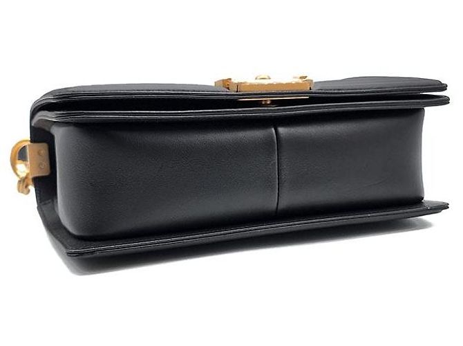 Chanel Boy Handtasche mit Tragegriff aus Lammleder Größe Medium Schwarz - Ansicht 7