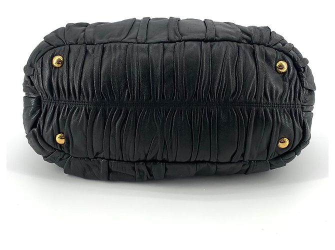 Prada Borsa a Spalla e Tote in Nappa Gauffre Nero - vista 6
