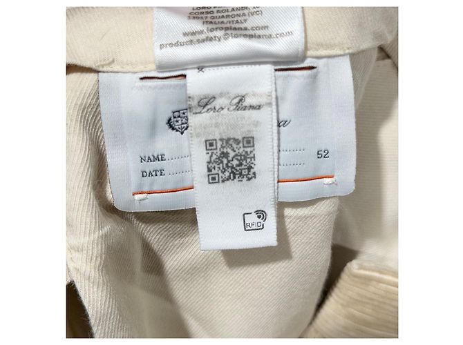 Loro Piana Pantaloni in cotone a coste color Avorio Bianco - vista 10