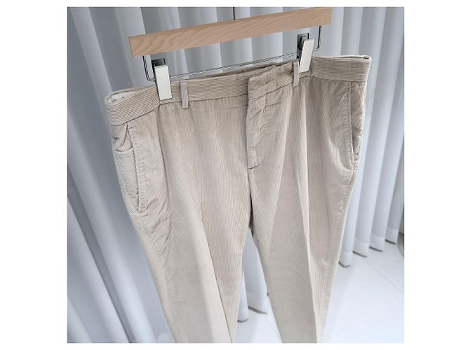 Loro Piana Pantaloni in cotone a coste color Avorio Bianco - vista 2