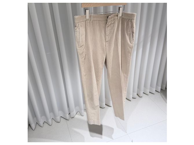 Loro Piana Pantaloni in cotone a coste color Avorio Bianco - vista 6