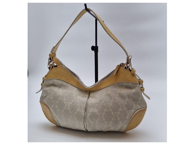 Céline Borsa Hobo in Jacquard Triomphe Marrone - vista 10