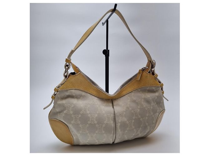Céline Borsa Hobo in Jacquard Triomphe Marrone - vista 11