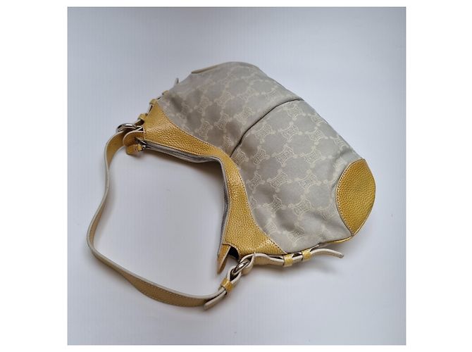Céline Borsa Hobo in Jacquard Triomphe Marrone - vista 14