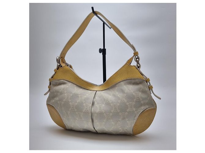 Céline Borsa Hobo in Jacquard Triomphe Marrone - vista 3