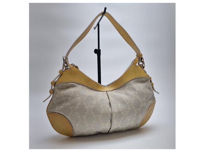 Céline Borsa Hobo in Jacquard Triomphe Marrone - vista 4