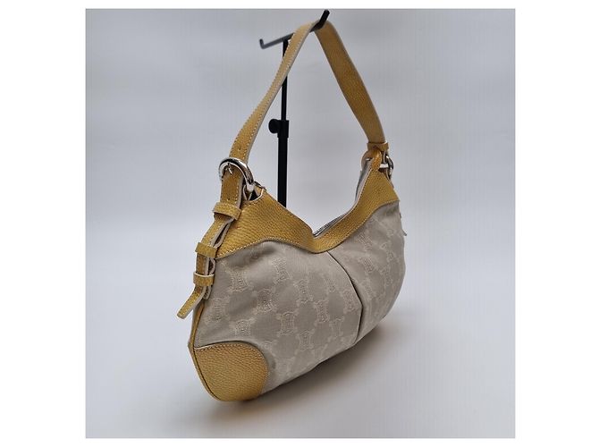 Céline Borsa Hobo in Jacquard Triomphe Marrone - vista 5