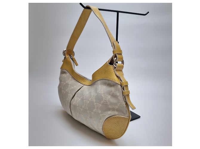 Céline Borsa Hobo in Jacquard Triomphe Marrone - vista 6