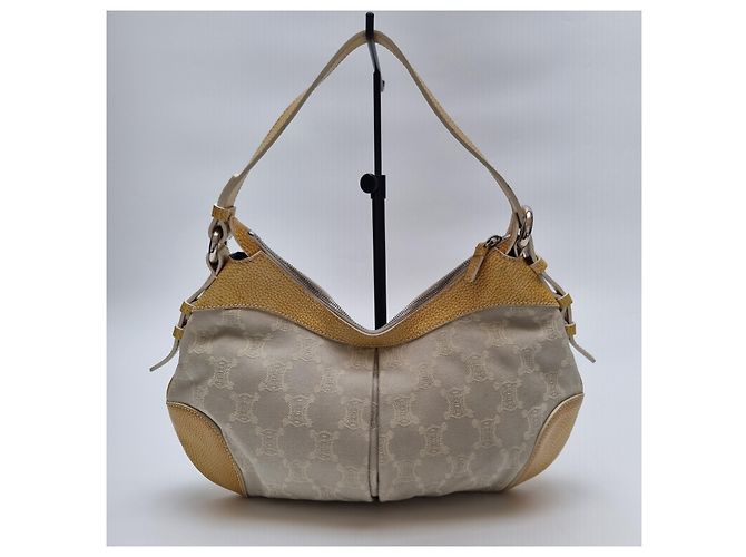 Céline Borsa Hobo in Jacquard Triomphe Marrone - vista 9