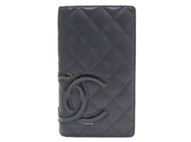 Cartera larga para mujer Chanel Camellia CC de piel de cordero Negro - vista 10