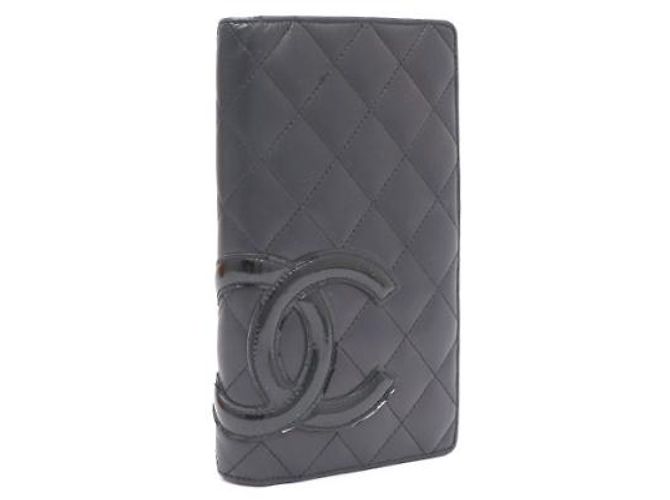 Cartera larga para mujer Chanel Camellia CC de piel de cordero Negro - vista 11