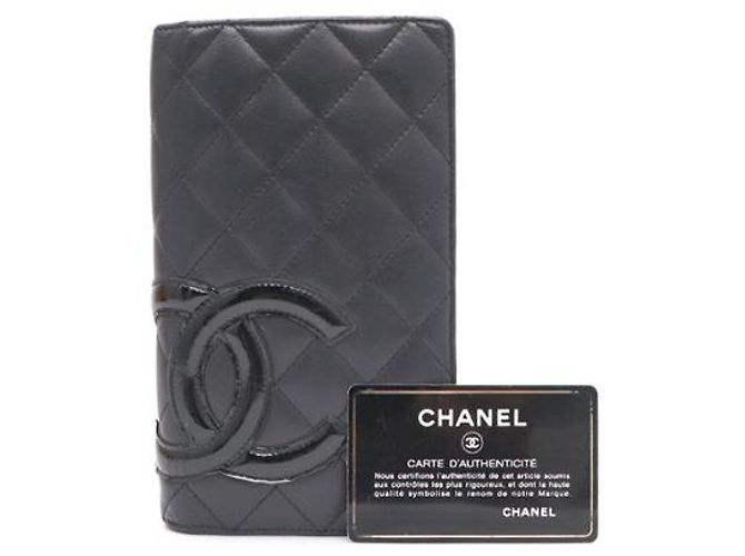 Cartera larga para mujer Chanel Camellia CC de piel de cordero Negro - vista 18