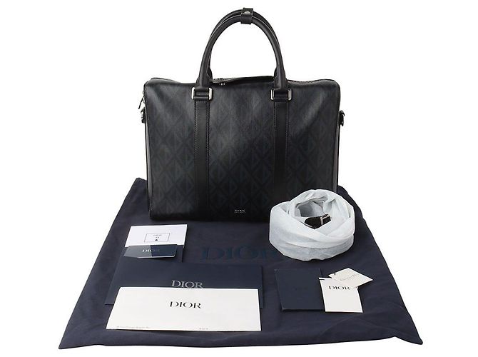 Dior Valigetta Lingo Black CD Diamond Canvas Nero - vista 8