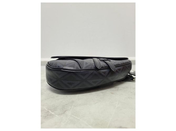 Dior Borsa Saddle in tela con diamanti CD nera Nero - vista 6