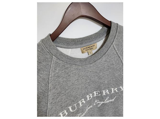 Burberry Felpa grigia con ricamo da uomo Marrone - vista 2