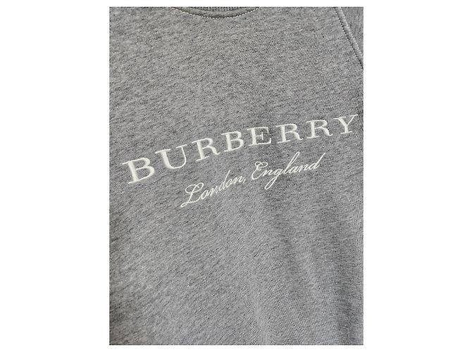Burberry Felpa grigia con ricamo da uomo Marrone - vista 3
