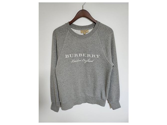 Burberry Felpa grigia con ricamo da uomo Marrone - vista 7
