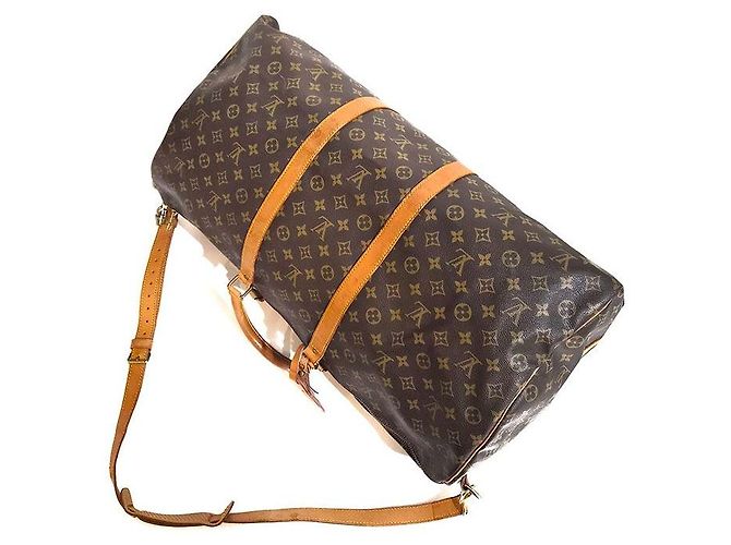 Louis Vuitton Monogram Bandoulière Keepall Marrone - vista 4