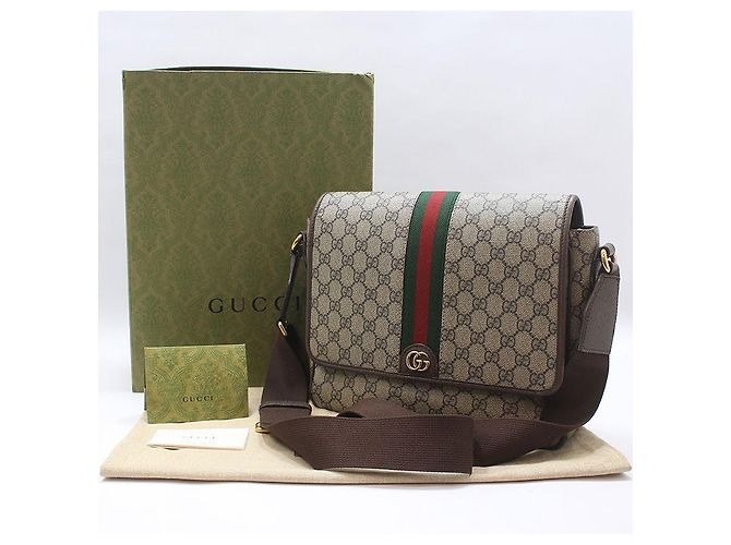 Gucci Borsa a tracolla Ophidia Medium Messenger Crossbody Marrone - vista 2