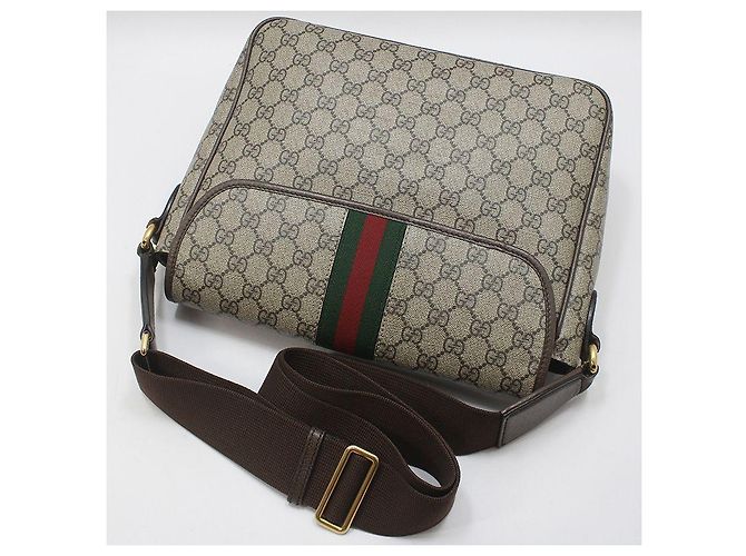 Gucci Borsa a tracolla Ophidia Medium Messenger Crossbody Marrone - vista 4