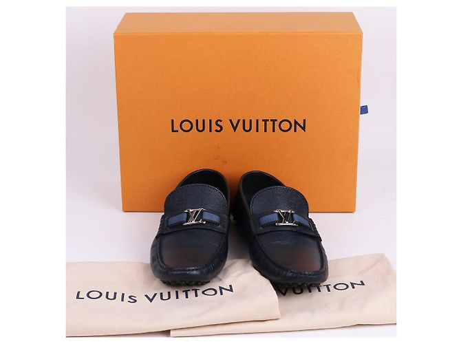 Louis Vuitton Mocassini in pelle blu navy da uomo - vista 11