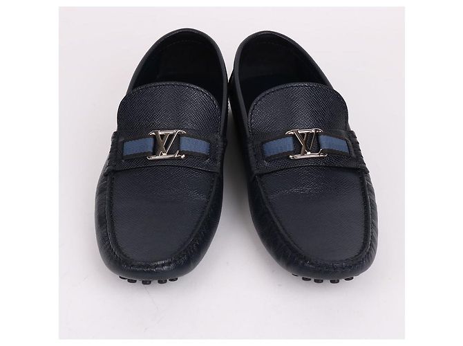 Louis Vuitton Mocassini in pelle blu navy da uomo - vista 3