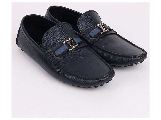 Louis Vuitton Mocassini in pelle blu navy da uomo - vista 4