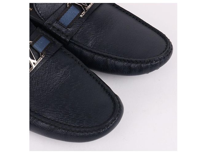 Louis Vuitton Mocassini in pelle blu navy da uomo - vista 5